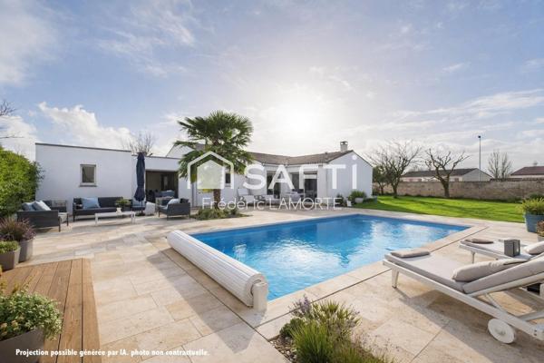 Maison contemporaine, 5 chambres, garage, piscine