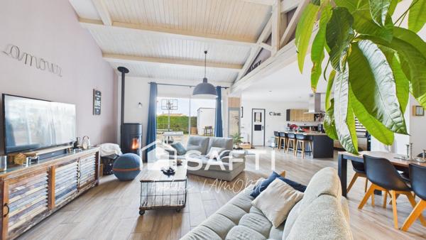 Maison contemporaine, 5 chambres, garage, piscine