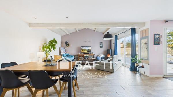 Maison contemporaine, 5 chambres, garage, piscine