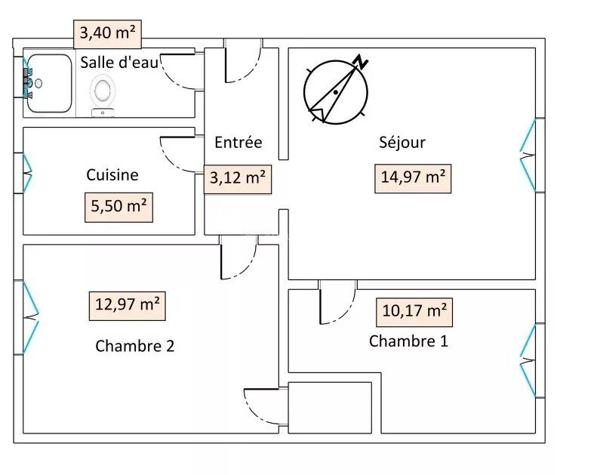 Location Appartement 3 pièces 50 m2 à Asnières-sur-Seine