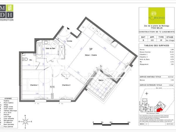 Location Appartement 3 pièces 66.33 m² - 1215 BOULEVARD DE L'EUROPE Melun 77000