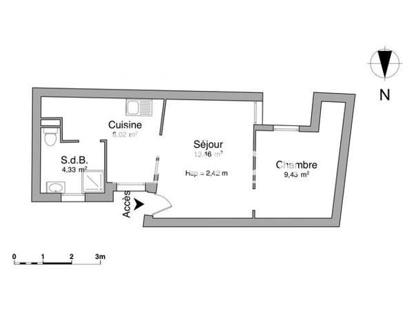 Location Maison 2 pièces 35.24 m² - 20 RUE VOLTAIRE Rochefort 17300