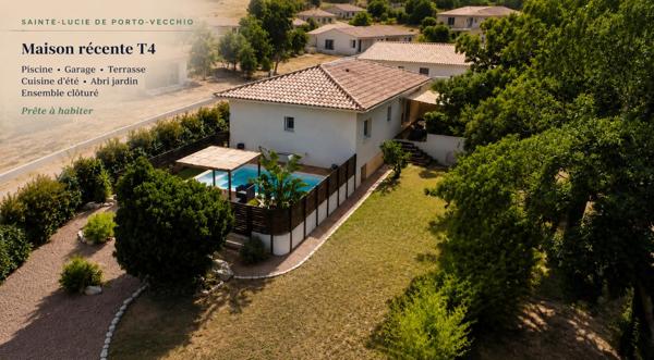 Maison  T4 avec piscine et garage -  STE LUCIE DE PORTO-VECCHIO 20144 - CORSE DU SUD - FRANCE