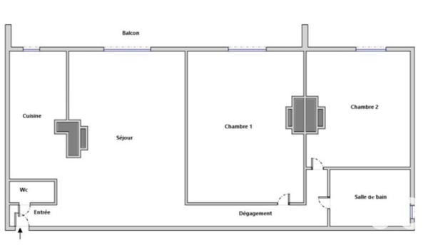 Appartement 3 pièces de 64 m² à Bois-Colombes (92270)