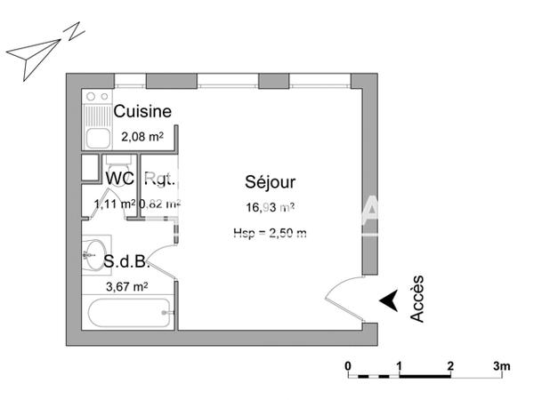 Location Studio 24.61 m² - 6 RUE JULES MARTIN Chartres 28000
