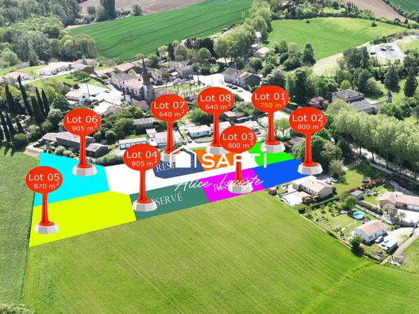 Terrain constructible de 800 m²
