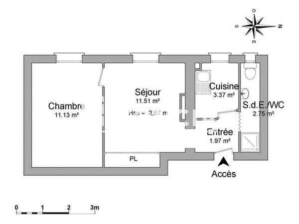 Location Appartement 2 pièces 30.73 m² - 134 RUE DAMREMONT Paris 75018