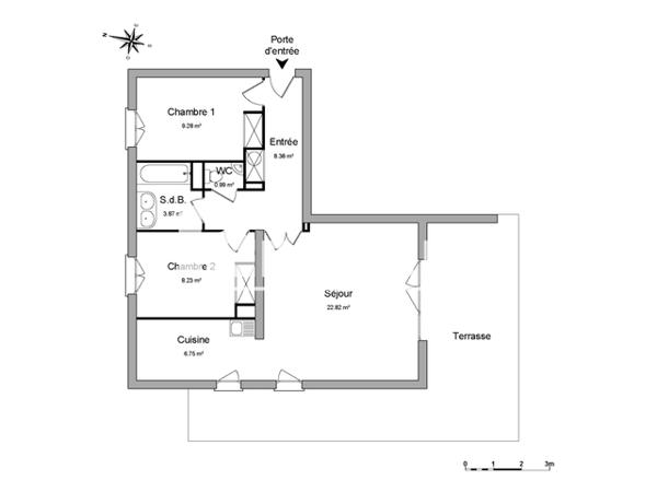 Location Appartement 3 pièces 60.32 m² - 6 A RUE DU MOULIN Richwiller 68120