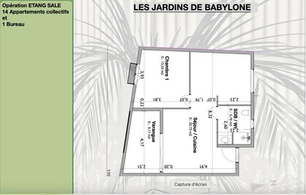 Appartement 2 pièces 52m² + Varangue – à Étang Salé