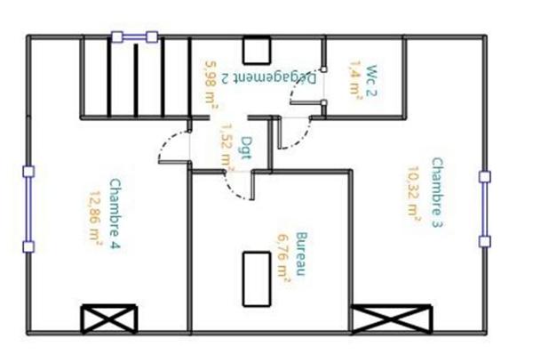 Firminy 42700  Maison de ville de 3 niveaux élevés sur cave 120m² habitables surface utile 108m² habitables surface carrez 4 chambres sur 202m² de terrain