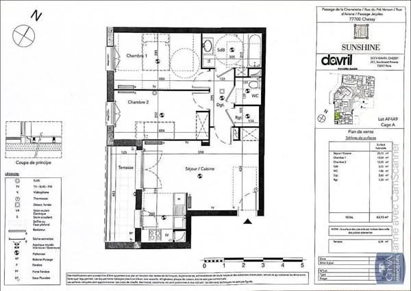 Appartement à louer 3 pièces 63.13m²