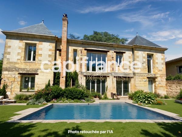 Maison de caractère en pierre 300 m² avec dépendance et grand parc – Proche Bordeaux