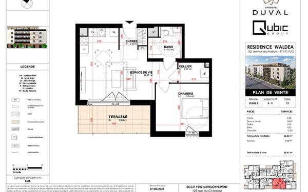 Appartement à vendre    2 pièces • 46,53 m2 Yutz