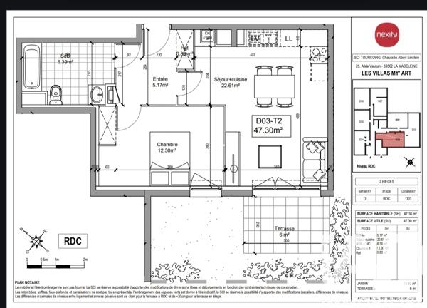 Appartement à vendre 2 pièces 47 m² Tourcoing