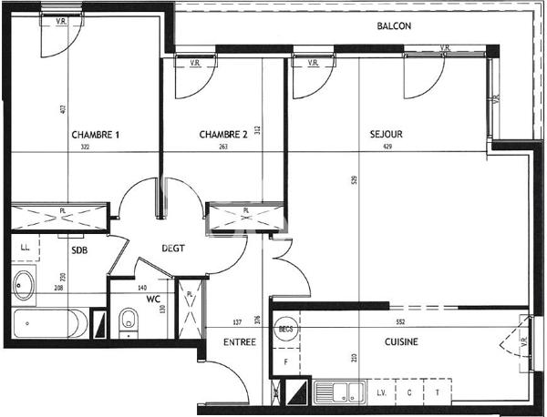 Appartement Asnieres Sur Seine 3 pièce(s) 75.95 m2