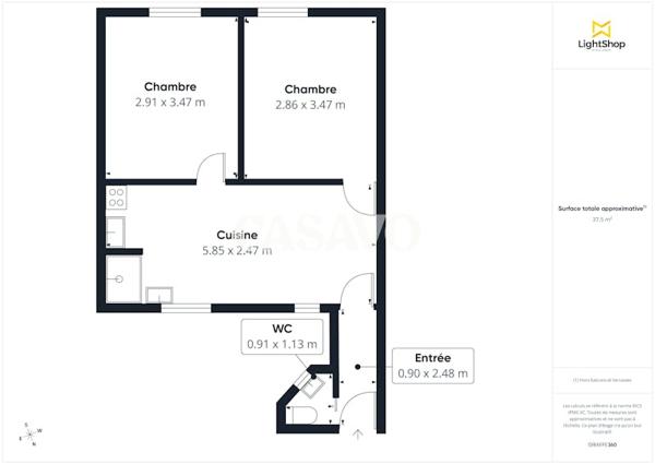 Vente Appartement 3 pièces de 38m² - 93200 Saint-Denis