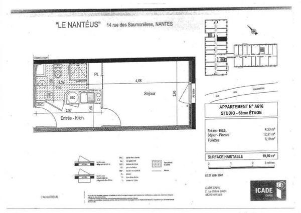 Appartement 1 pièce - 44300 Nantes -  Bourgeonnière-Petit Port