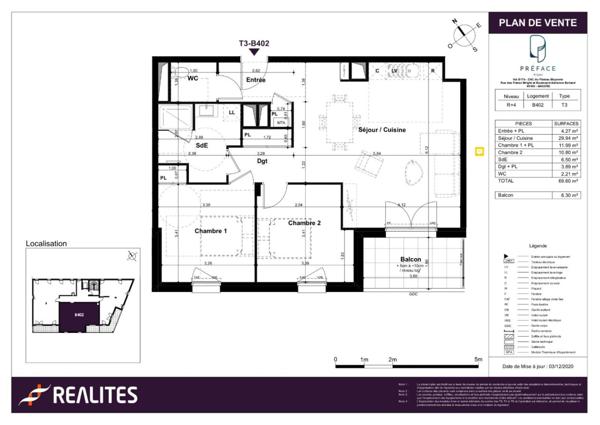 Appartement T3_ANGERS_PREFACE B402,  
Angers 49000
