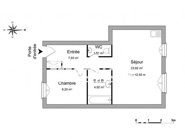 Location Appartement 2 pièces 47.38 m² - 1 AVENUE DES ANEMONES Pontault Combault 77340