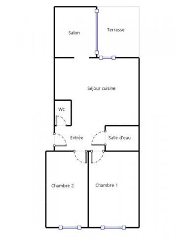 Appartement coup de coeur 2 chambres et terrasse