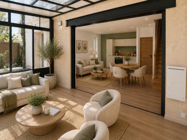 Maison en pierre rénovée avec jardin et verrière – Chartrons / Bassins à flot