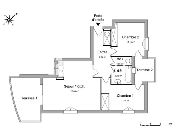 Location Appartement 3 pièces 61.58 m² - RUE DE BANYOLES Perpignan 66000