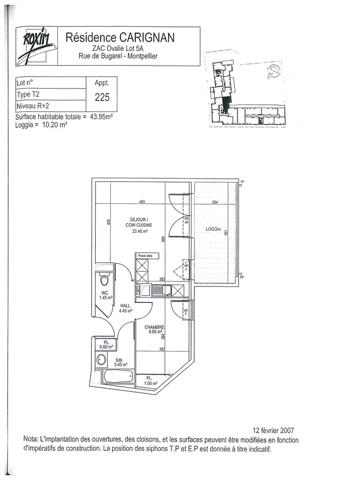 Appartement · Vente Montpellier (34070) 2 pièces · 44m²