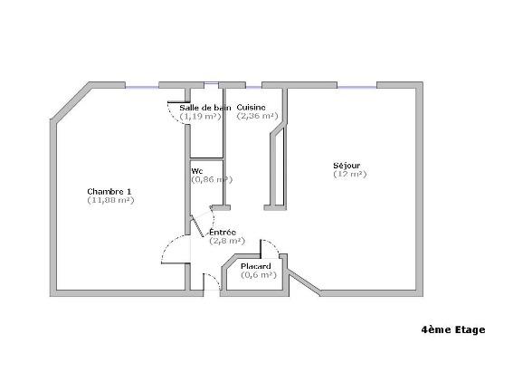 F2 de 32 m² ascenseur