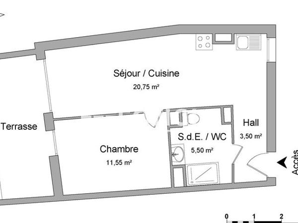 Location Appartement 2 pièces 41.3 m² - INSULAYA BAT B 3 - 478 AVENUE DES TERRASSES DU LANGUEDOC Saint Jean De Vedas 34430