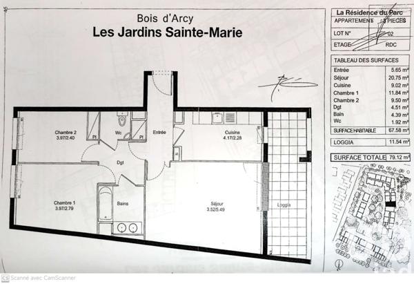 Appartement à vendre 3 pièces 68 m² Bois-d'Arcy