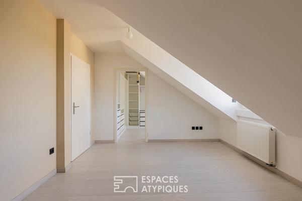 Dernier étage contemporain et sa terrasse