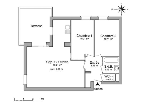 Location Appartement 3 pièces 58.37 m² - 3 ALLEE GENERAL LHERMITE Limoges 87000