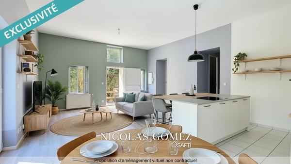Appartement T3 rez-de-jardin avec belle terrasse et proche transports