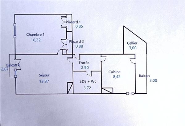 Appartement à vendre 2 pièces 40,46 m² Tarbes