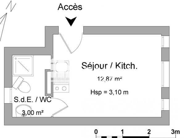 Location Studio 15.87 m² - 8 RUE DE L'AMIRAL MAIGRET Trouville Sur Mer 14360
