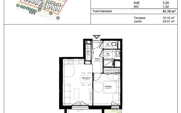 Appartement à vendre    2 pièces • 41,15 m2 Idron