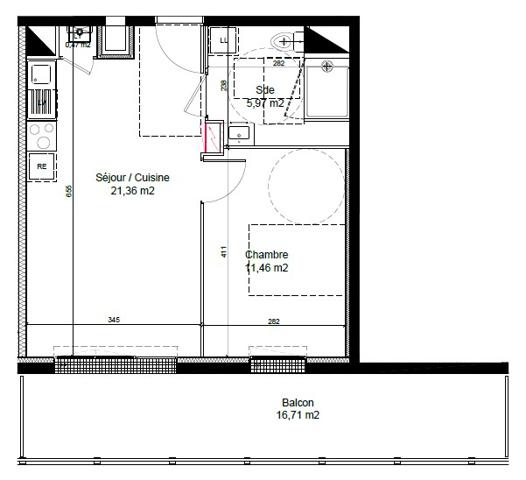 Appartement Chartres 39.26 m²