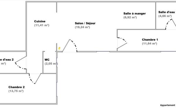 Appartement à louer    2 pièces • 73,47 m2 Stiring-Wendel