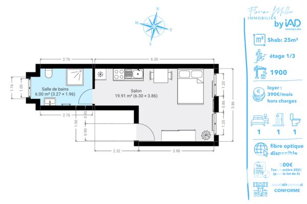 Studio à vendre 25 m² Montbéliard
