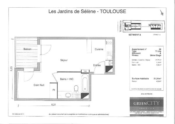 TOULOUSE / Vente Appartement 2 Pièces 31 m²