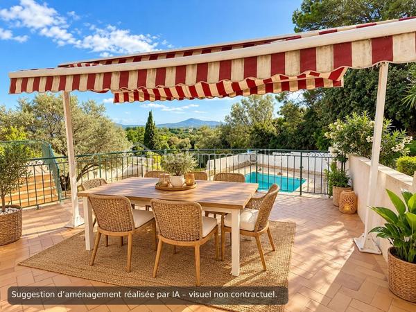 Aux portes de Toulon Est , un cadre naturel privilégié et deux espaces de vies aux multiples possibilités.

Situé entre la Garde et La Farlède, à proximité des commodités, cette propriété de construction traditionnelle développe 200 M² habitables implantée sur un terrain boisé de 13680 M² .

En position dominante, elle offre un environnement verdoyant, une exposition plein sud et une piscine de 12 x 6 M, pour profiter pleinement des extérieurs.

Cette  construction traditionnelle de 200 M² offre deux espaces de vie distincts repartis sur deux niveaux: 

Au rez-de-chaussée:   un espace de  78 M² comprend une  cuisine aménagée, 3 chambres actuelles ou 2 chambres et séjour accédant sur une vaste terrasse agrémentée d'un abri propice aux repas et aux  moments de convivialité,  grande salle d'eau ainsi qu'un wc indépendant.
Un grand garage et un local technique de 37 M² complètent ce niveau.

Au 1er étage: Un second espace  122 M² accueille  un vaste  salon baigné de lumière naturelle ouvrant   sur une  magnifique terrasse qui surplombe le coin piscine dédié à la détente. La  cuisine  aménagée de 27 M² avec son espace repas se prolonge par une arrière cuisine fonctionnelle.  Deux chambres de 13 M²chacune, une salle de bains, wc indépendant ainsi qu'une véranda isolée et chauffée complètent cet étage.

Un extérieur généreux, entre intimité et nature. La propriété bénéficie d'un vaste terrain de 13 680 M², dans un environnement naturel préservé d'une urbanisation dense. La piscine de 12 x 6 m, les terrasses et les espaces extérieurs invitent à profiter de cet écrin de nature en toute saison.

Une modernisation permettra de personnaliser les espaces et de révéler tout le potentiel de cette propriété. 

Pour vous aider à vous projeter, des suggestions d'aménagement intérieur et extérieur réalisées par  intelligence artificielle, illustrent les différentes possibilités de décoration et d'aménagement, sans modification de structure.

LES ATOUTS QUI FONT LA DIFFERENCE: 

- Propriété en position dominante
- Un environnement naturel privilégié, préservé d'une urbanisation dense
- A l'abri des regards pour une tranquillité absolue
- Cadre de vie au cœur de la nature aux portes de Toulon
- Exposition  plein sud, baignée de lumière naturelle
- Vaste espace de stationnement pouvant accueillir une dizaine de véhicule environ
- Climatisation réversible dans toutes les pièces
- Double vitrage et Volets roulants à l'étage
- Double vitrage et volets au rdc
- Cumulus solaire de 500 L
- Excellente performance énergétique : DPE classé "B"
- Combles accessibles offrant une importante capacité de stockage
- Ressources en eau sur la propriété: forage et puits
- Une partie du terrain en zone agricole environ 5000 M² permet toute activité en lien avec l'agriculture.

Une opportunité à découvrir pour celles et ceux qui recherchent un cadre de vie spacieux, au calme et surtout à proximité de TOULON.

N'hésitez pas à me contacte plus d'informations.