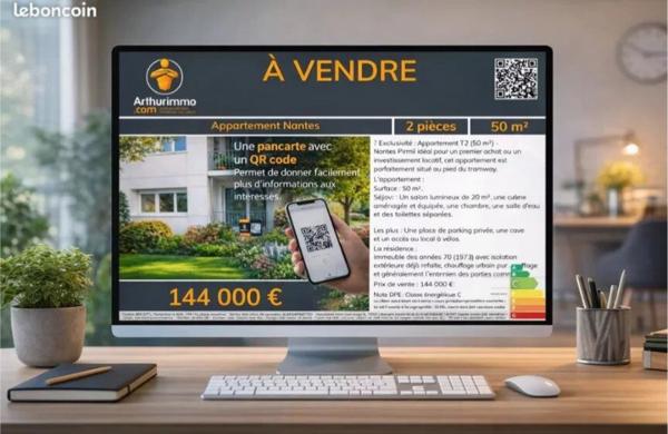 Vente Appartement 2 pièces 50 m2 à Nantes