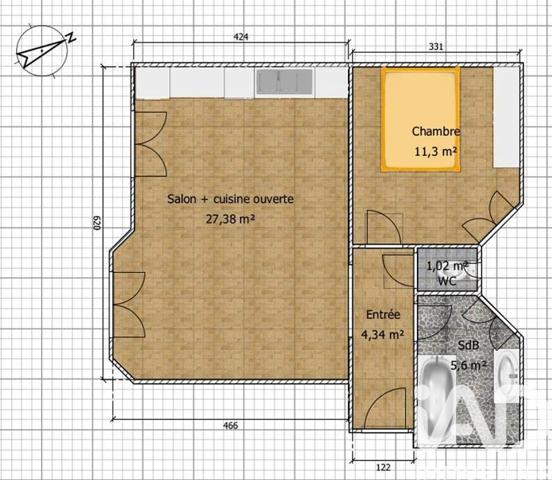 Appartement à vendre 2 pièces 49 m² Paris 15