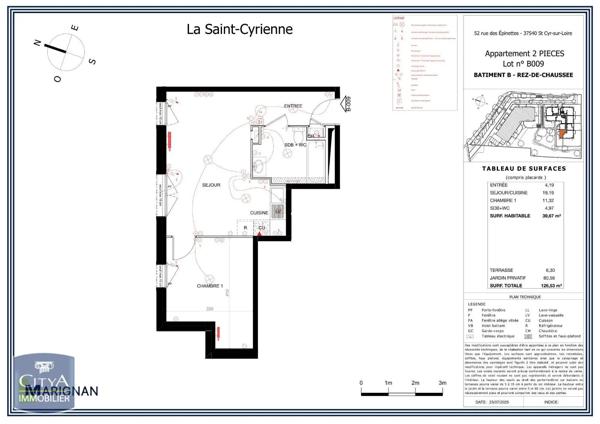 Appartement à louer 2 pièces 39.67m² Saint-Cyr-sur-Loire (37540)