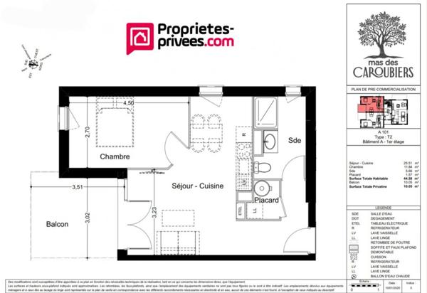 Appartement Perpignan 2 pièces de 45 m2