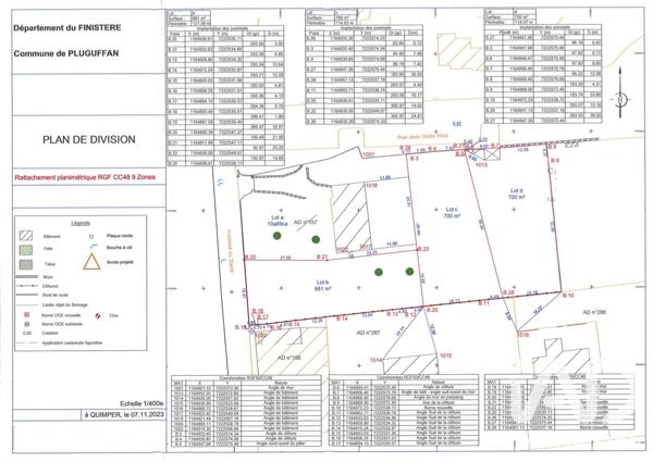 Terrain à vendre 700 m² Pluguffan