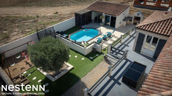 Villa de plain-pied avec piscine, sans vis-à-vis Roubia 114 m2