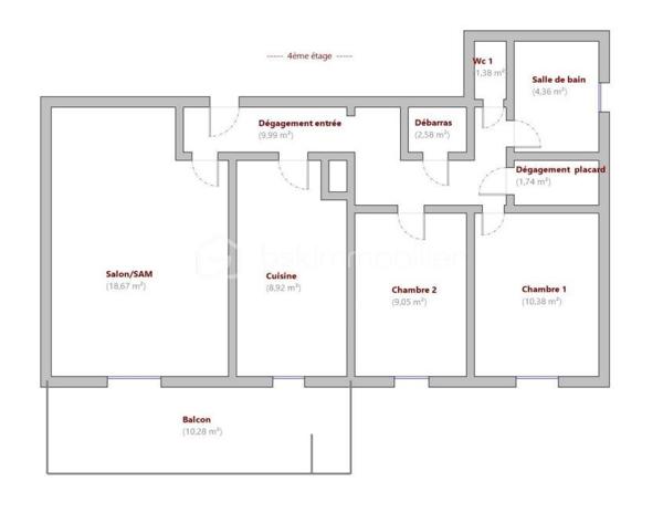 Appartement de 67,07 m²