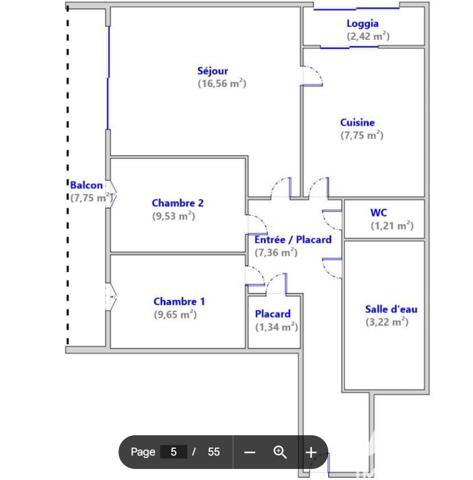 Appartement à vendre 3 pièces 56 m² Marseille 8