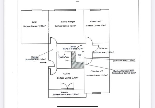 Appartement 4 pièce(s) 2 chambre(s) 78 m²